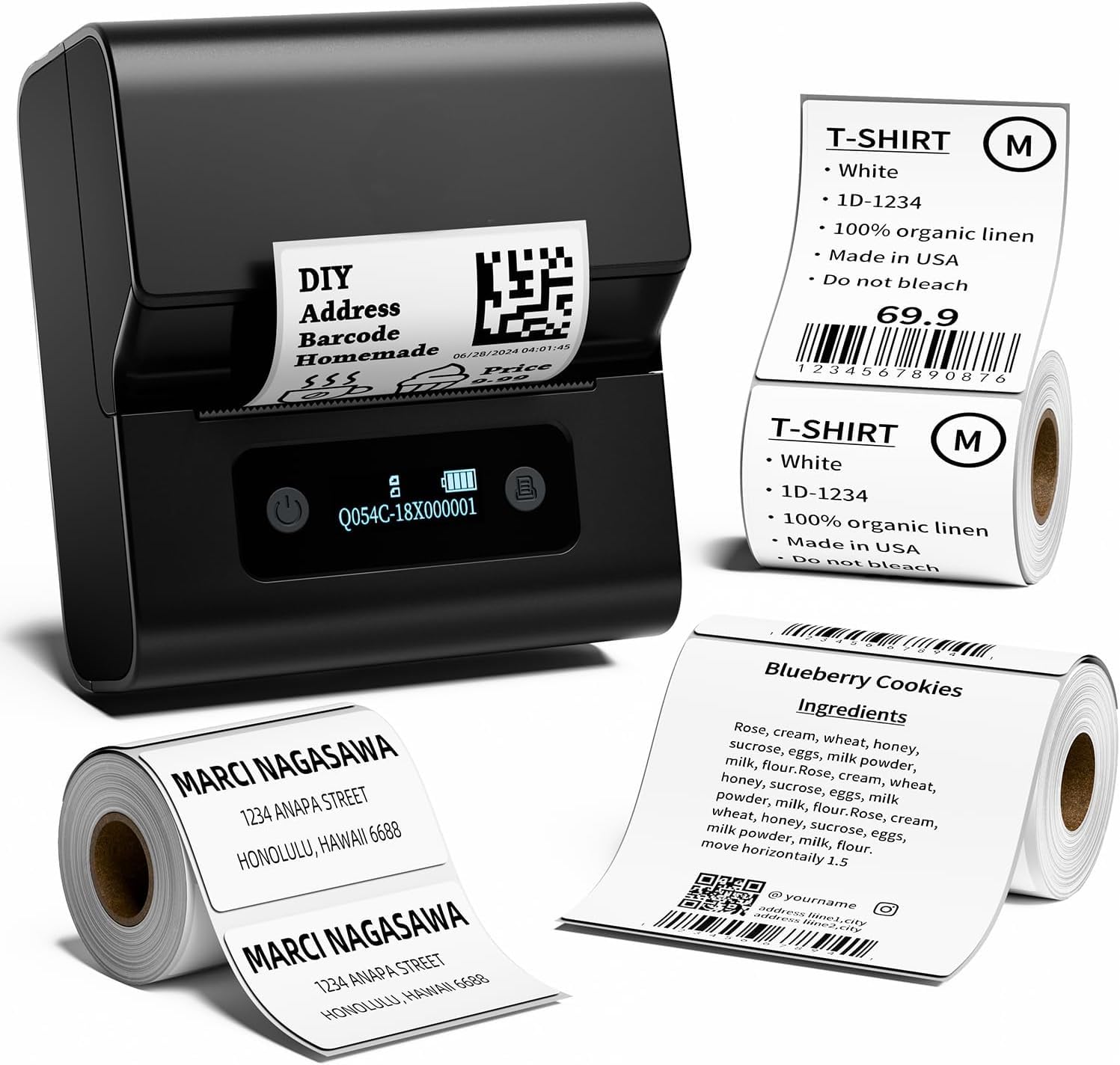 Goknu M221 Label Maker -Upgrade 3Inch Address Label Maker, Barcode Lab